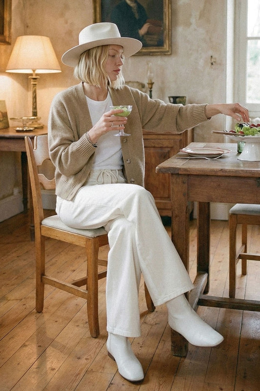 Natural Drawstring Denim