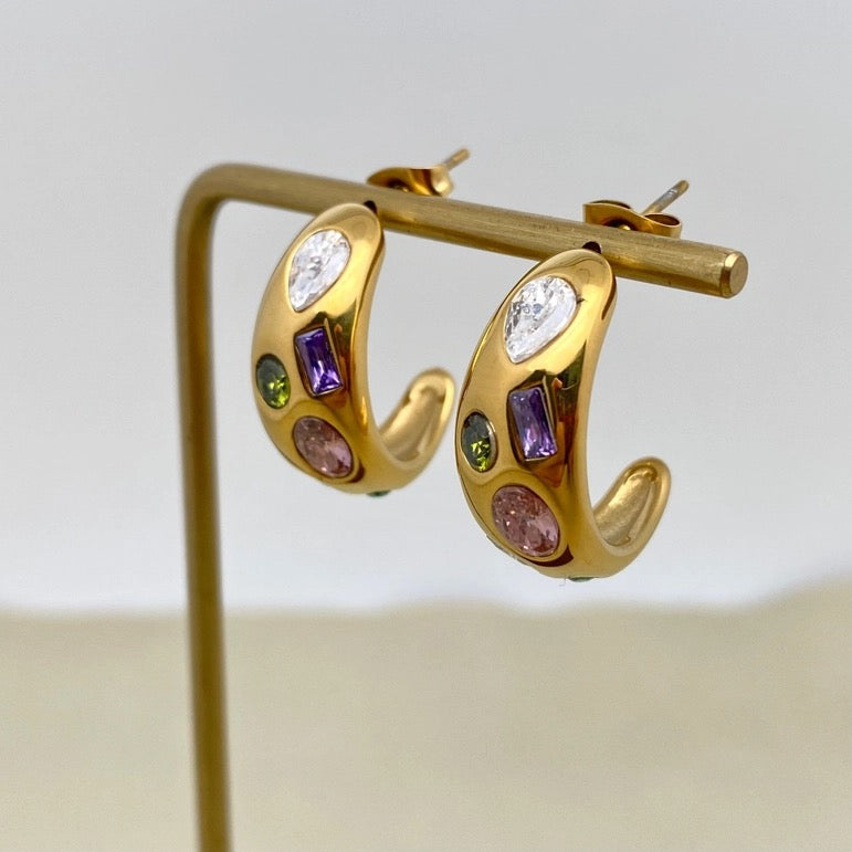 18K Colored SS Earring