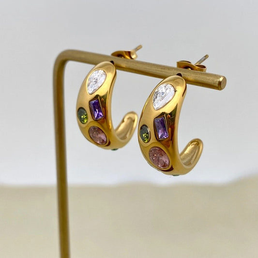 18K Colored SS Earring