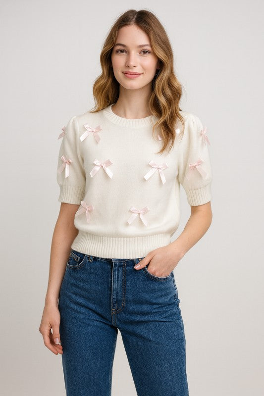 Pink Bow Sweater