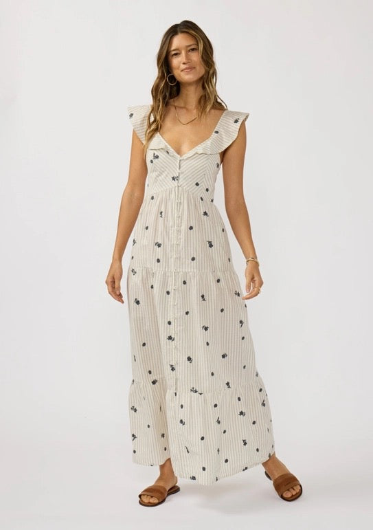 Striped Tiered Midi