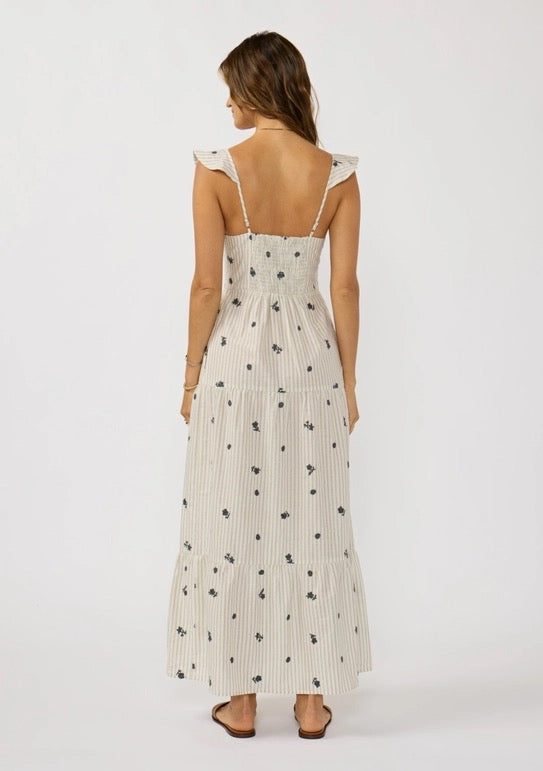 Striped Tiered Midi