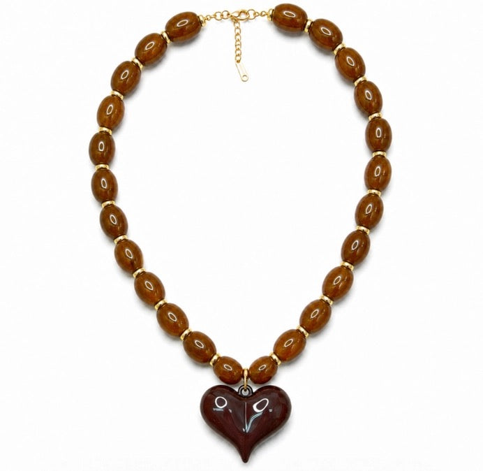 Marbled Heart Necklace