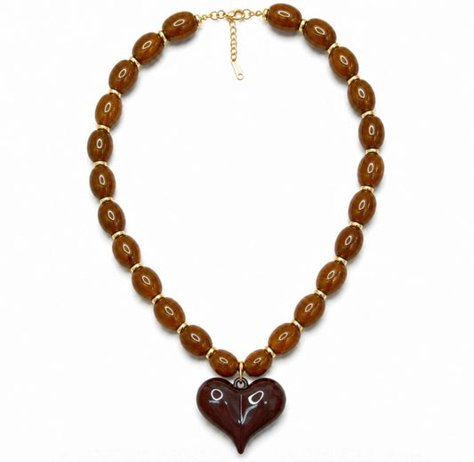Marbled Heart Necklace