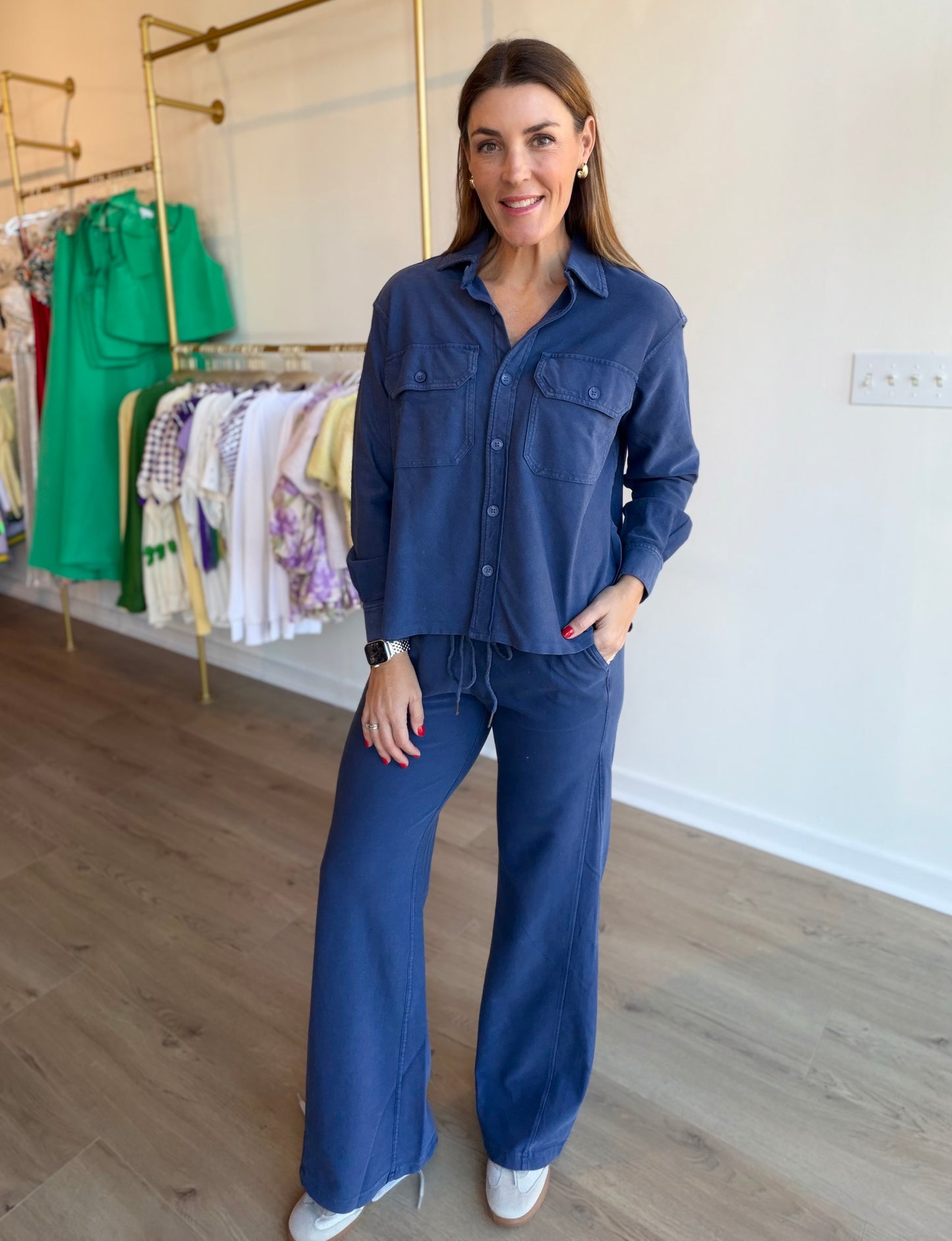 Indigo Boxy Shacket