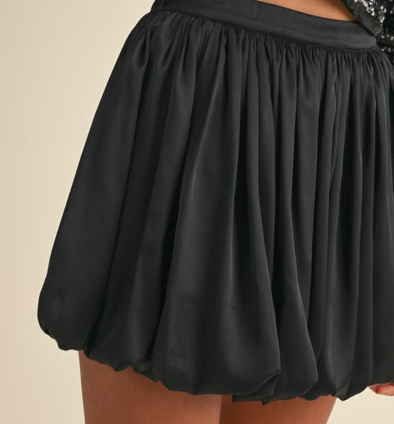 satin bubble skirt