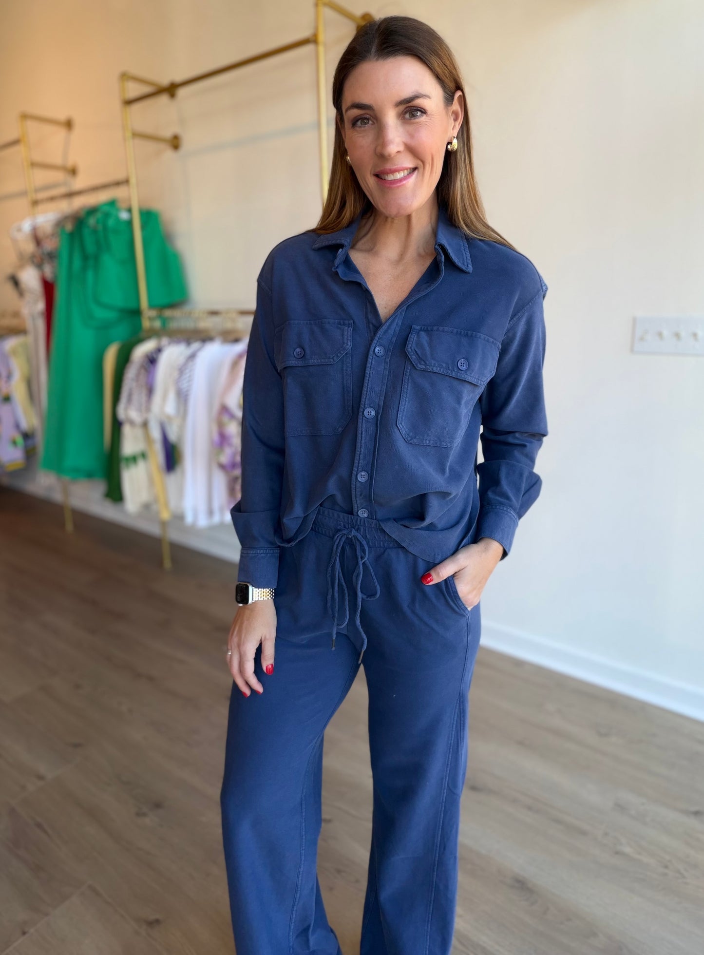 Indigo Boxy Shacket