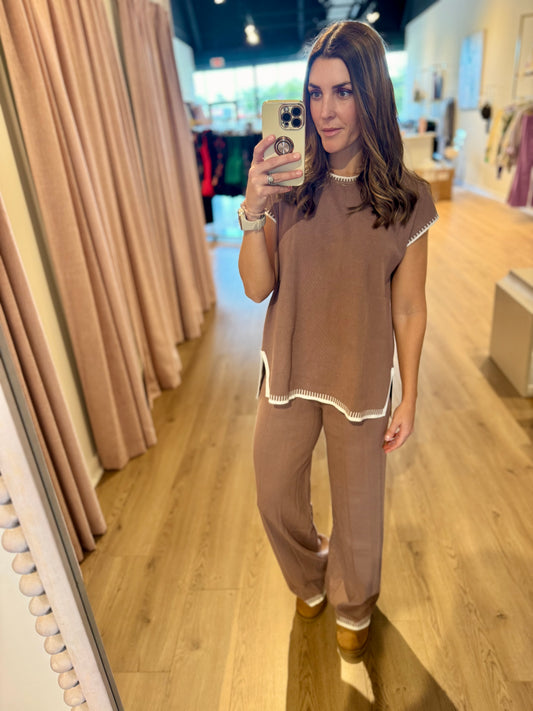 mocha sweater set