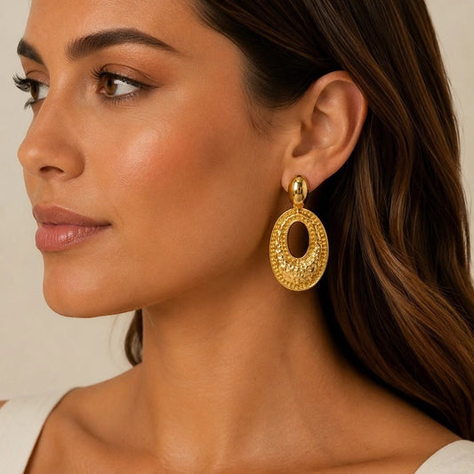 Oval Texture Earring