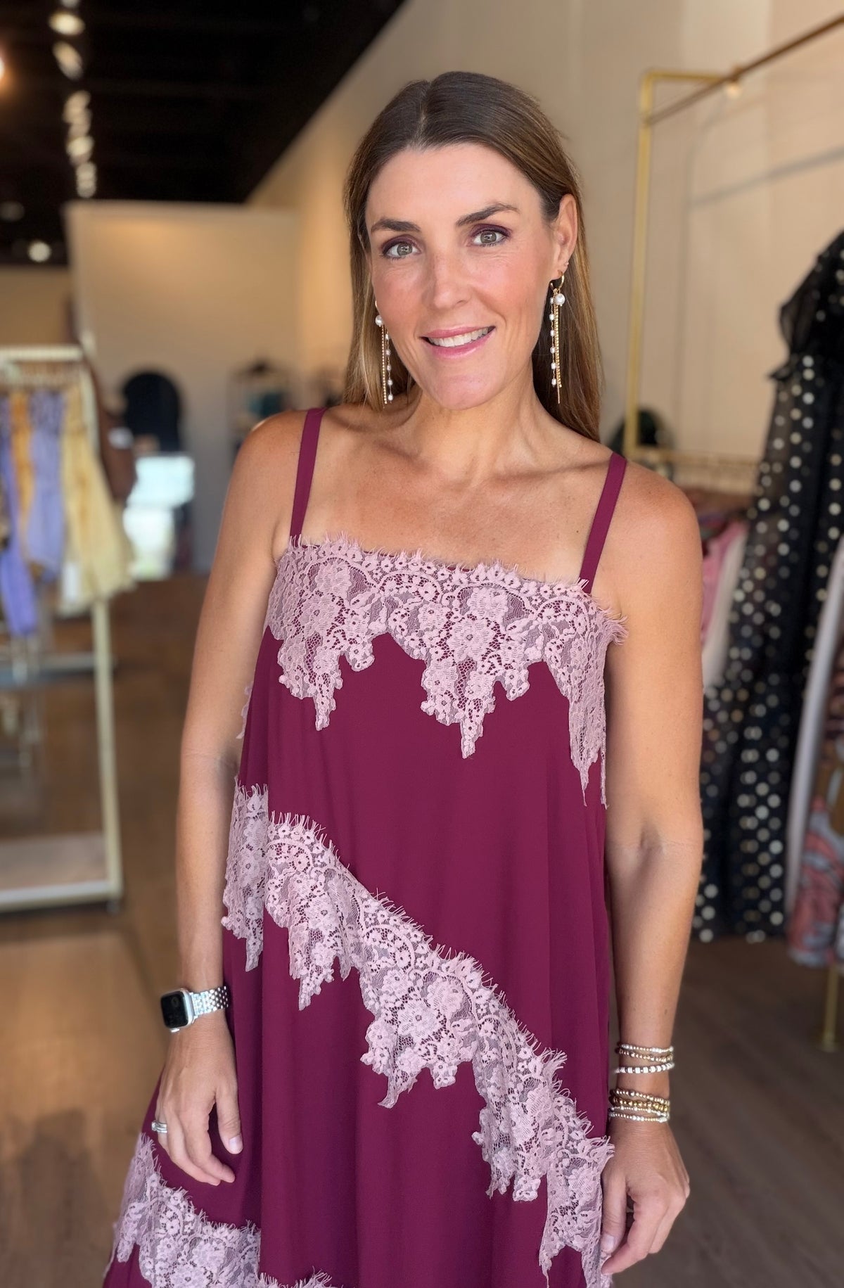 Burgundy Lace Maxi