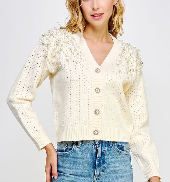 Studded n Pearl Cardigan