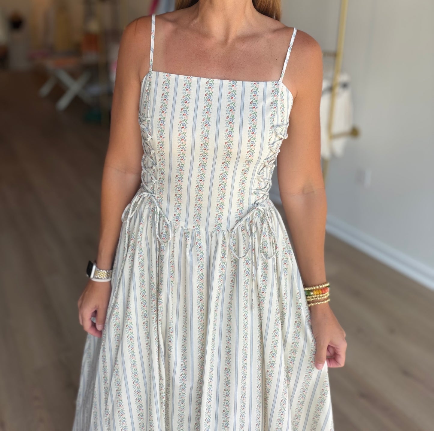Stripe Corset Midi