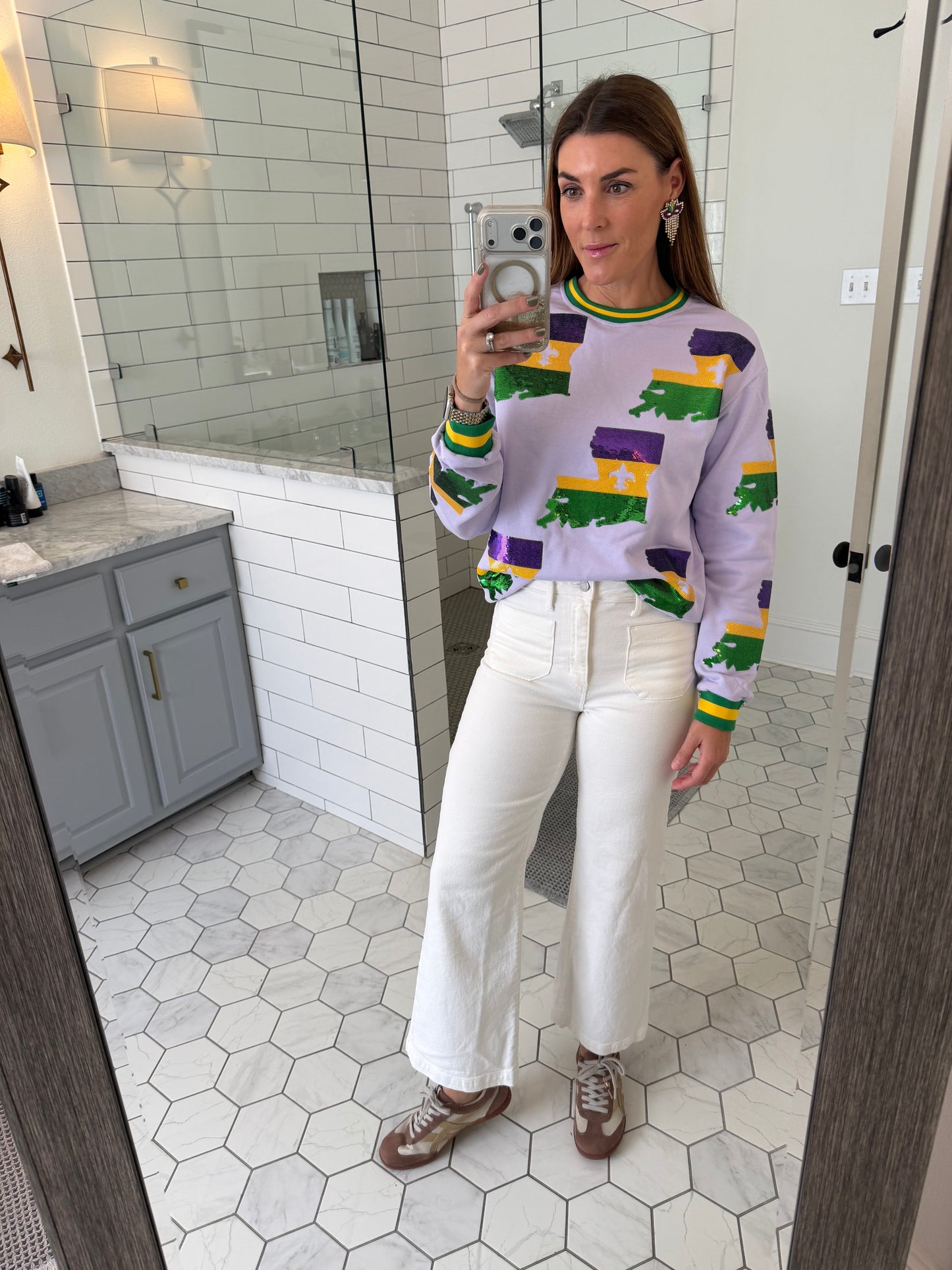 Sequin Strip Sweater