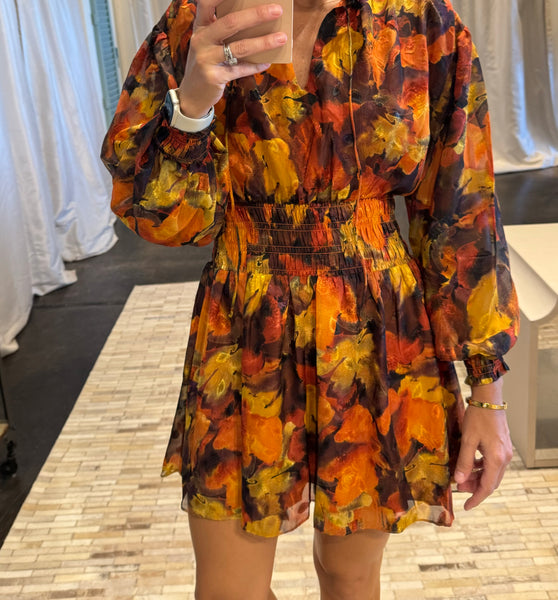 surreal fall mini dress