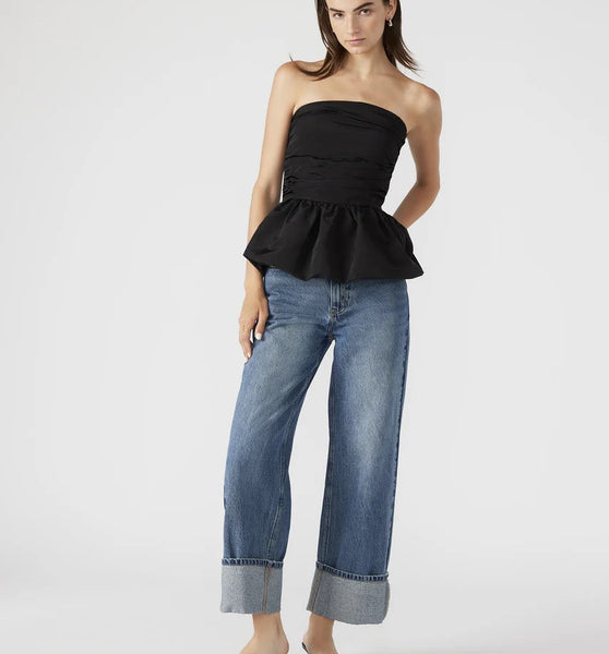 Bubble Hem Taffeta Top