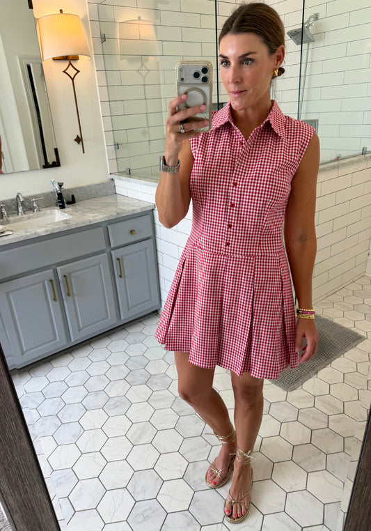 Red Plaid Mini Dress