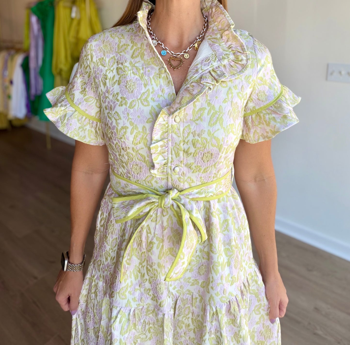Soft Garden Jacquard Midi