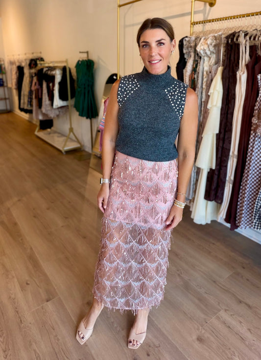 Sequin Pink Midi