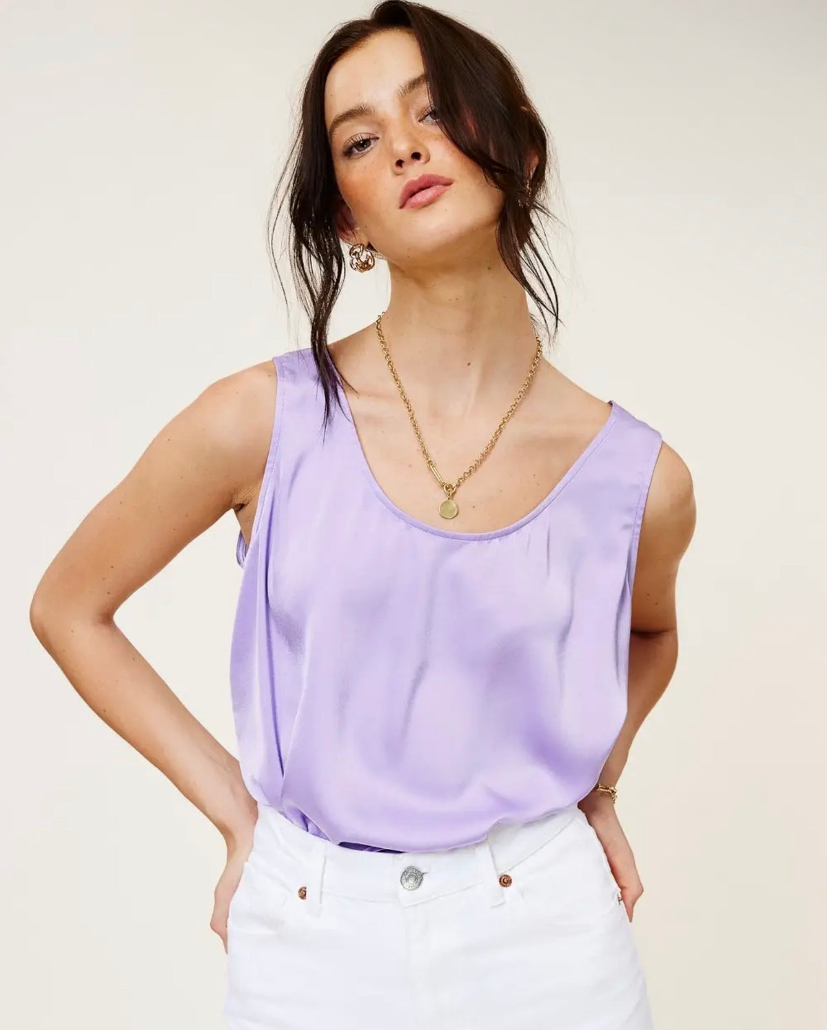 Lavender Satin Tank
