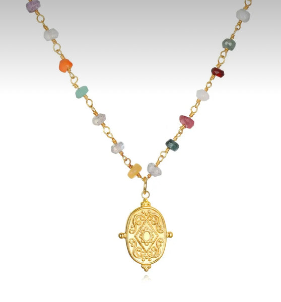 Rainbow Medallion Necklace