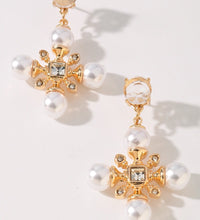 Cross Pearl Accent Earring