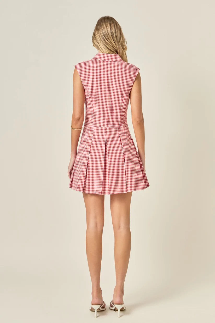 Red Plaid Mini Dress