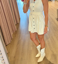 White Denim Bow Dress