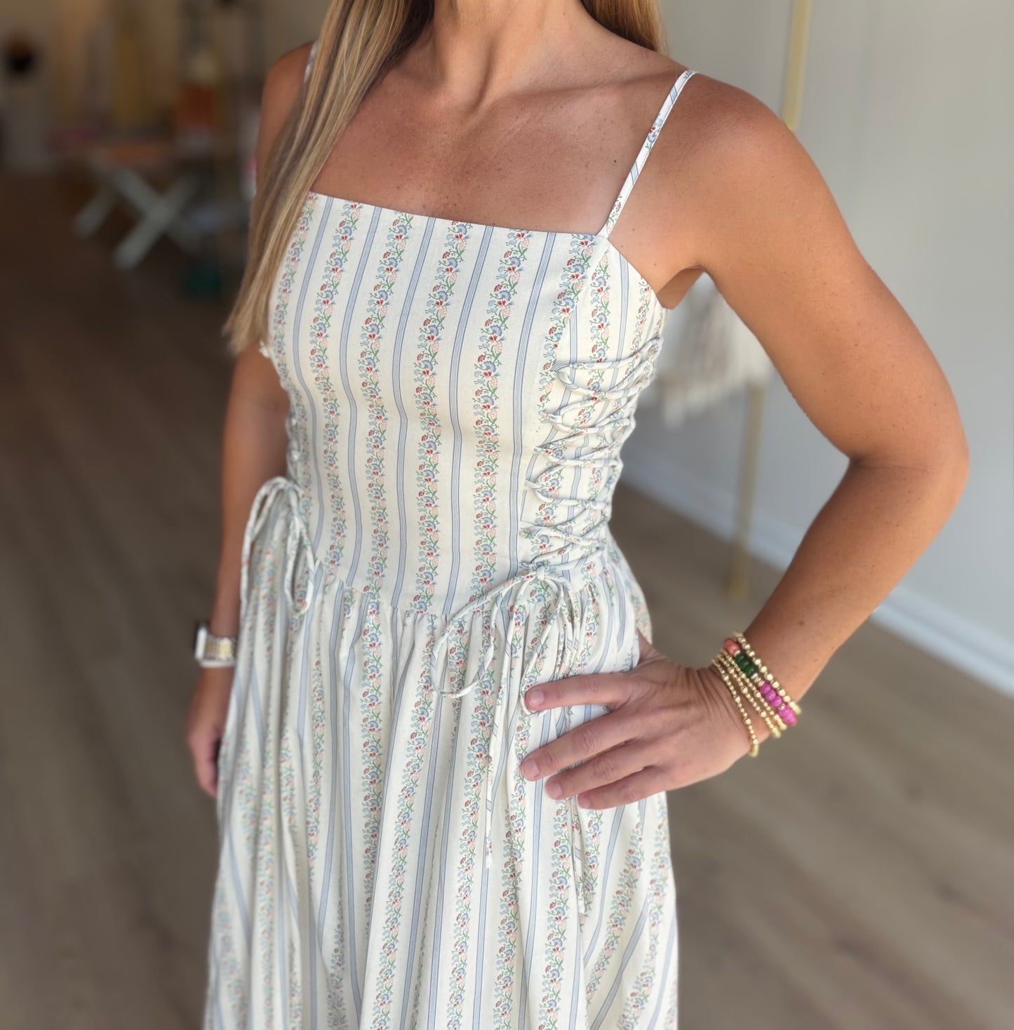 Stripe Corset Midi