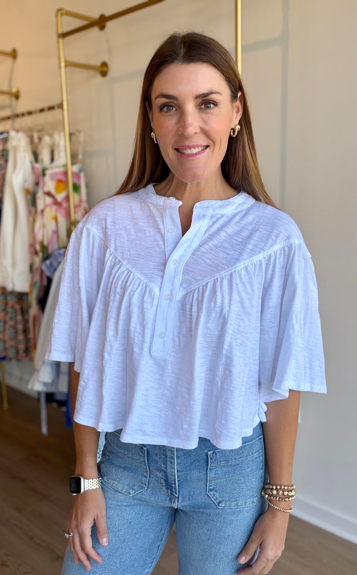 Yoke Henley Top