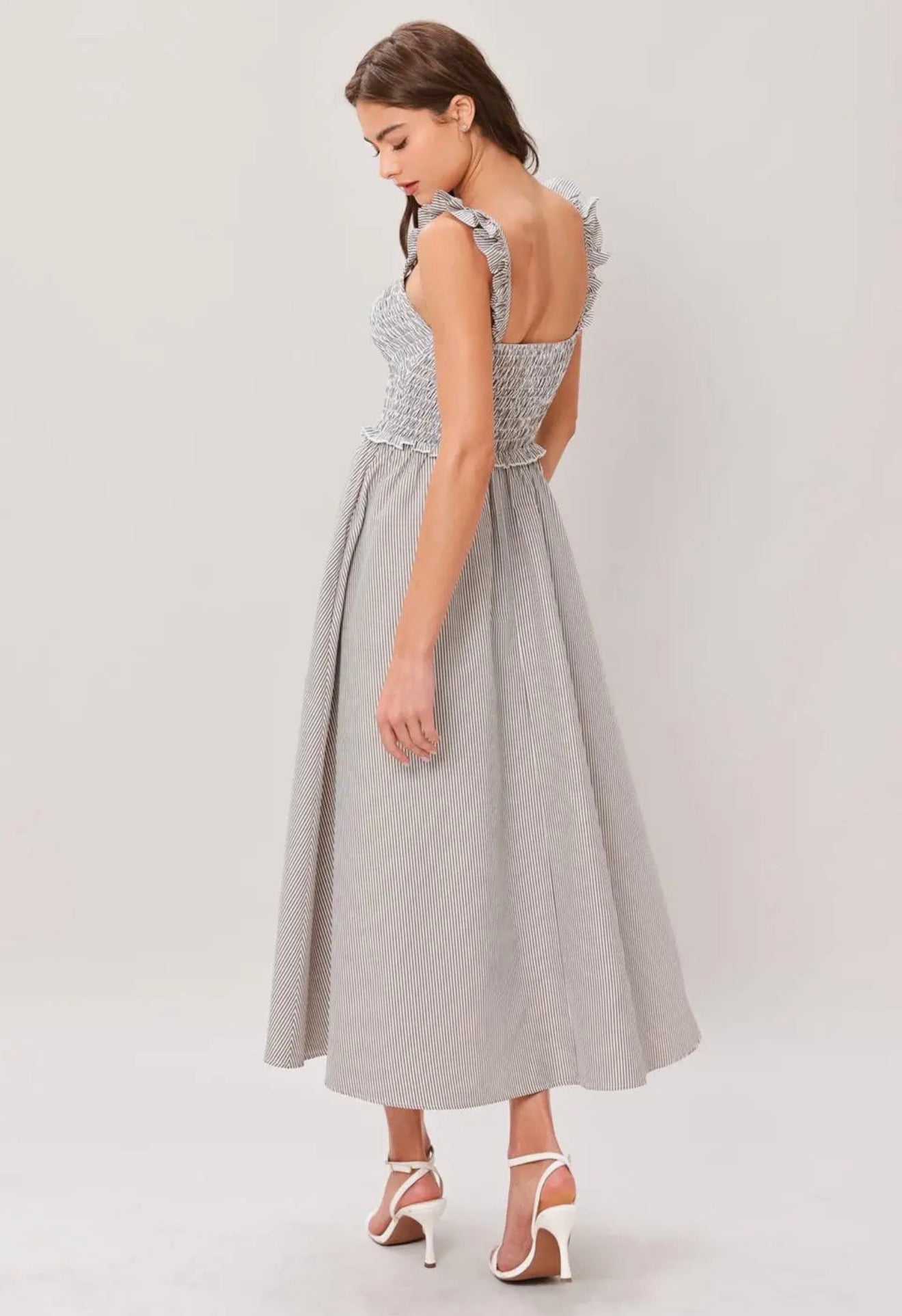 Ruffle Smock Midi
