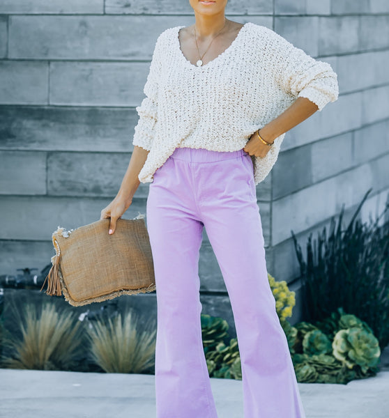 Lilac Pull On Flare