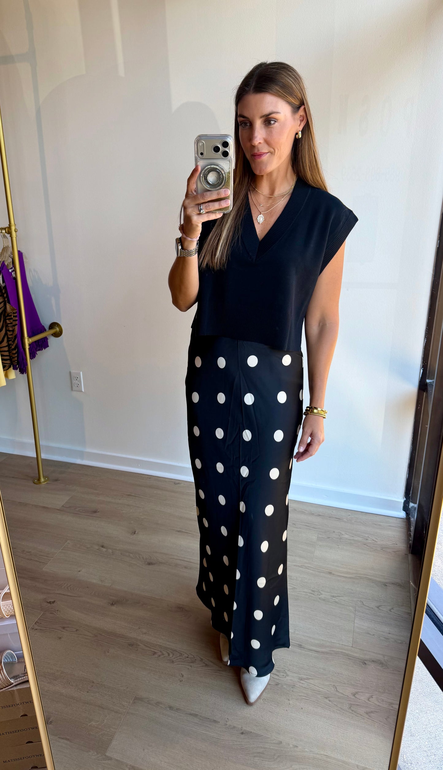 Polka Satin Maxi