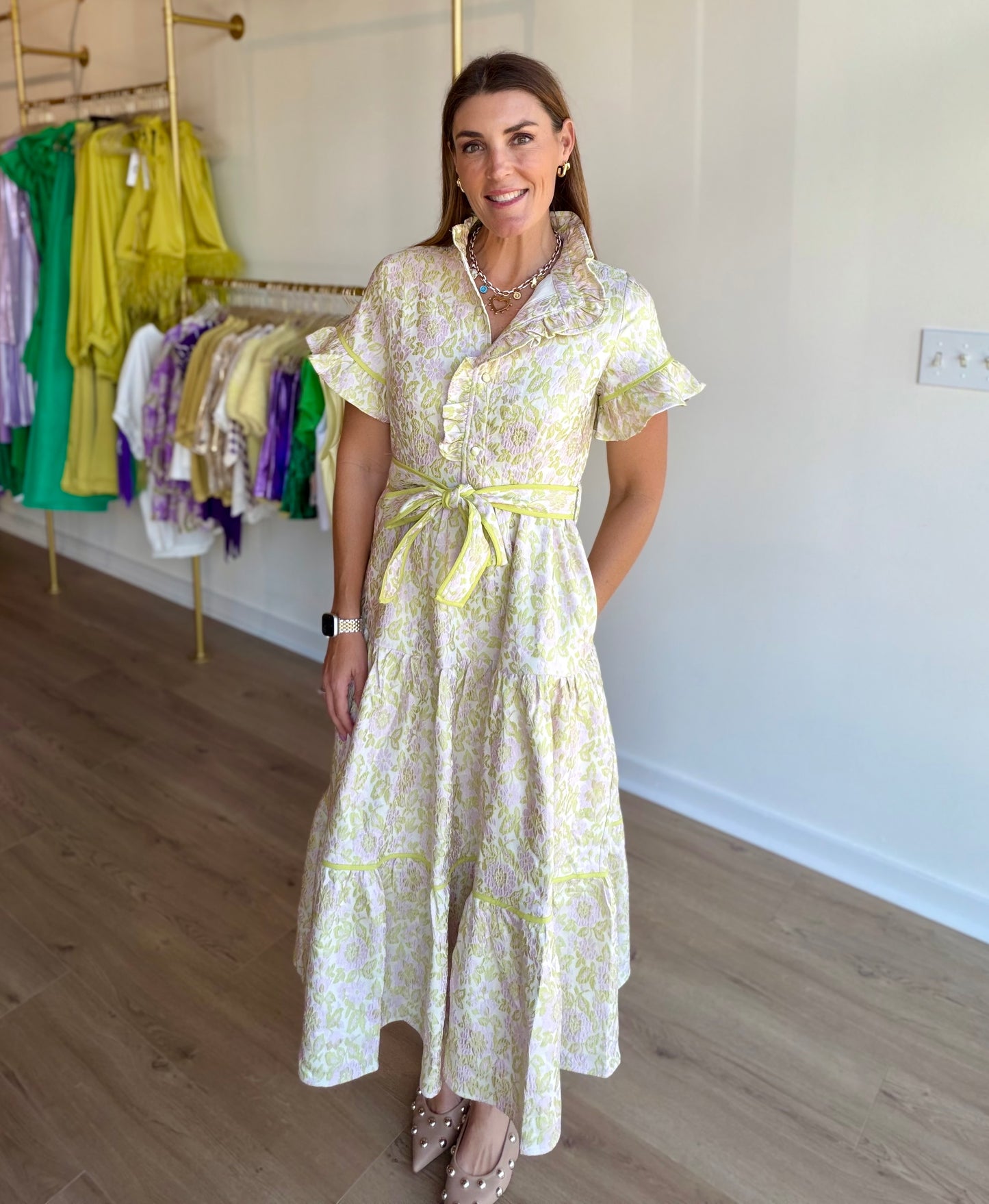 Soft Garden Jacquard Midi
