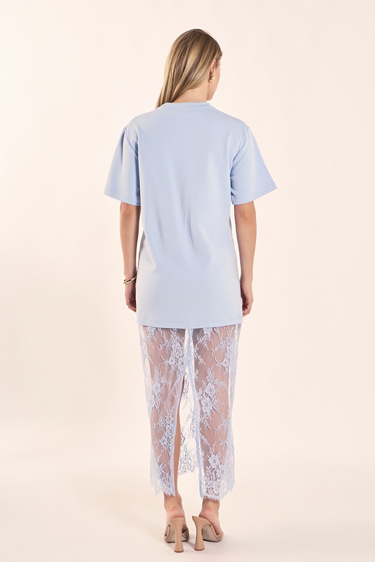 Mix Media Lace T Dress