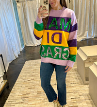 Mardi Gras Color Block Sweater