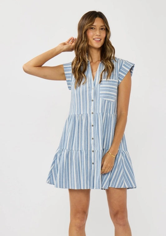 Button Down Tiered Dress