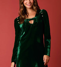 Velvet Green Midi Dress