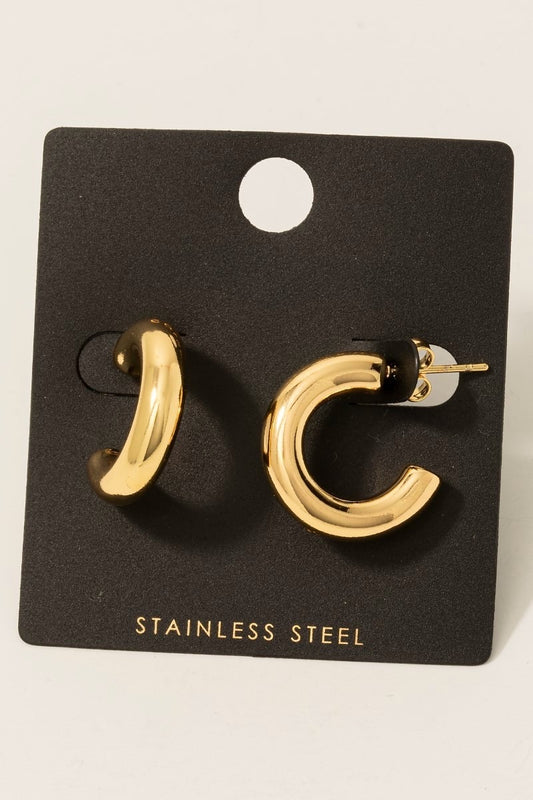 Steel Gold Hoop Earring