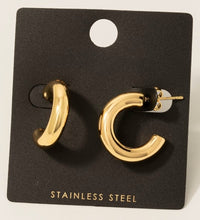 Steel Gold Hoop Earring