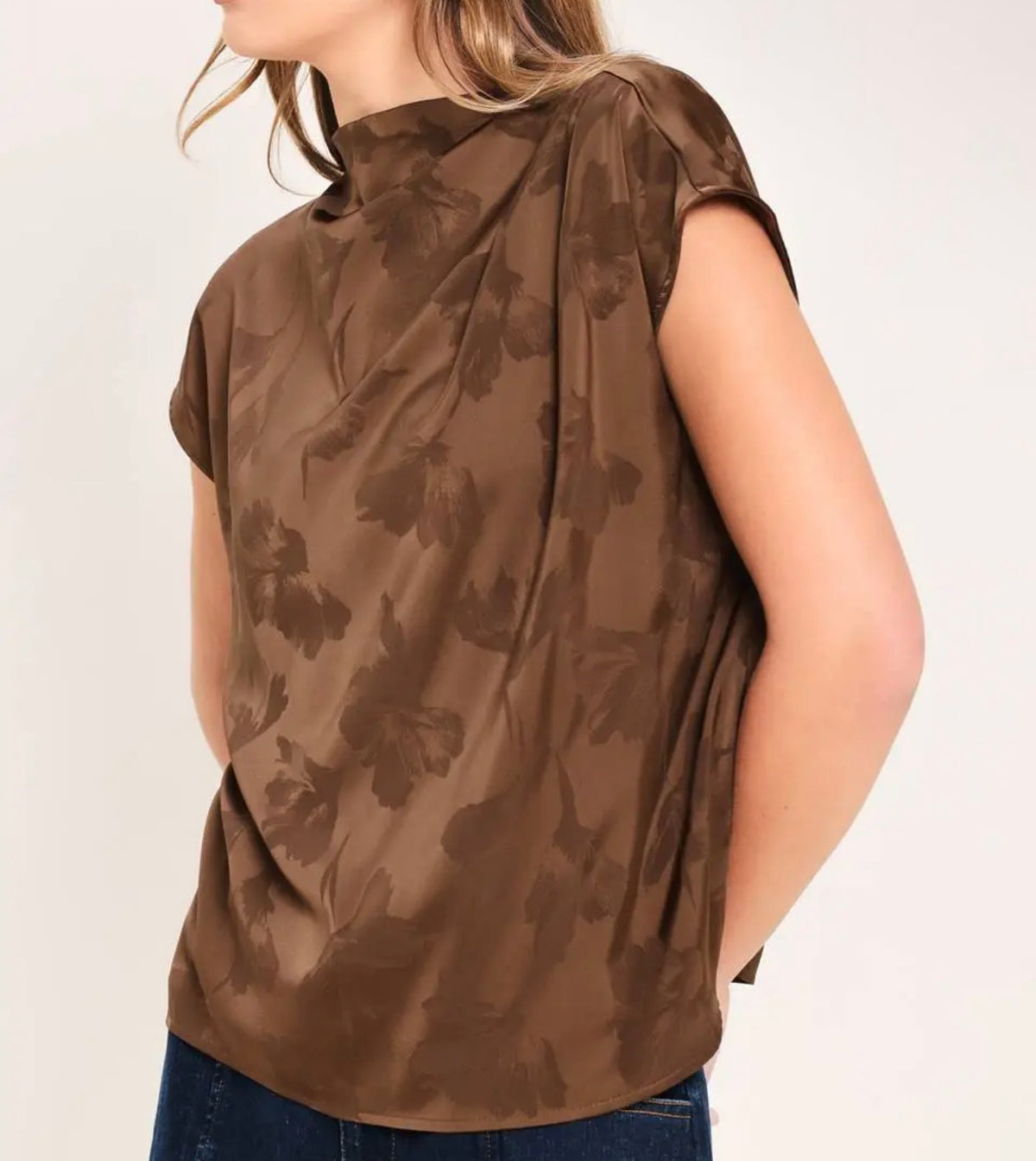 Satin Jacquard Top