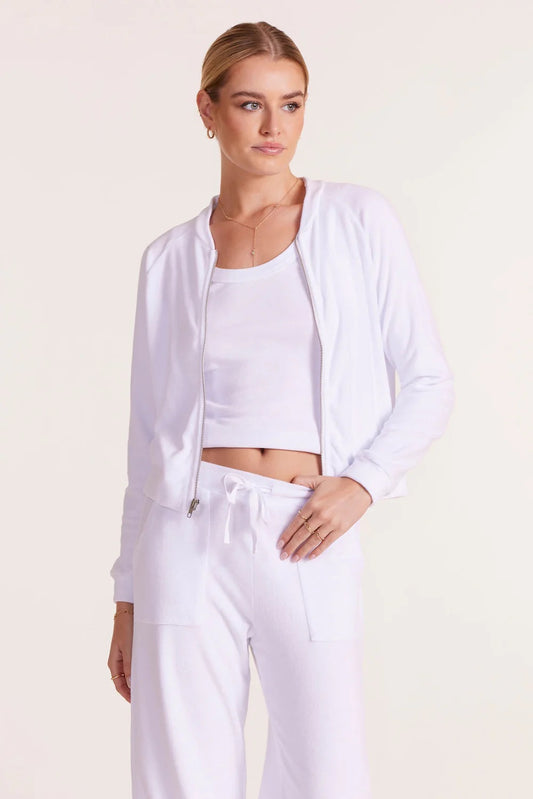 velour bomber jacket