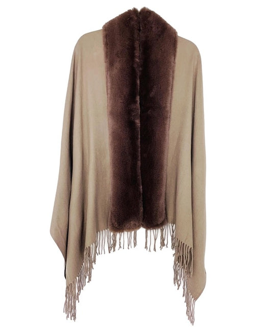 Fur Trim Shawl
