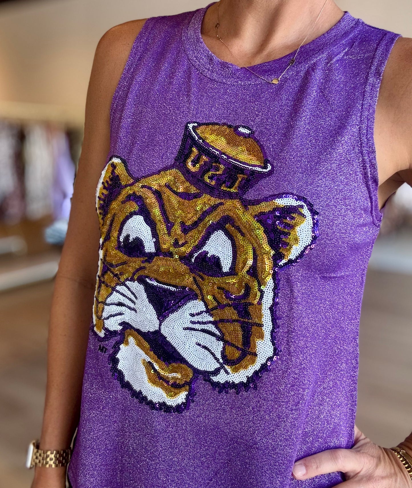 LSU Glitter Tank