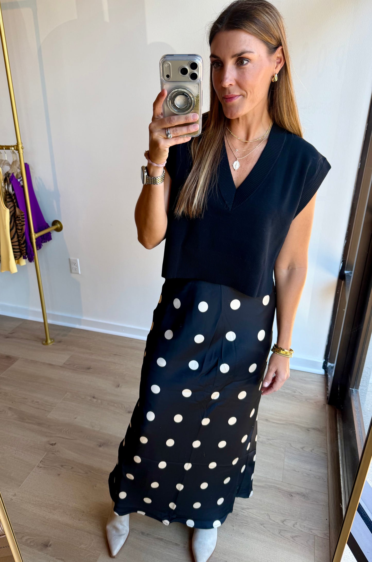 Polka Satin Maxi