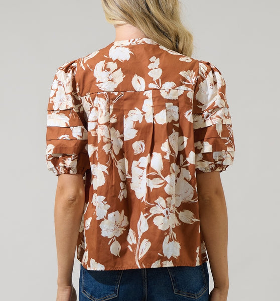 Floral Court Button Down