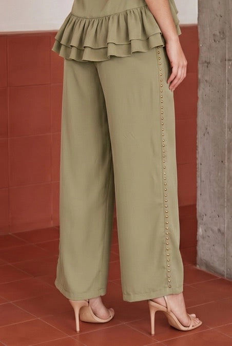 Sage Studded Trouser