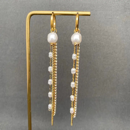 18k Plated Zircon&Pearl