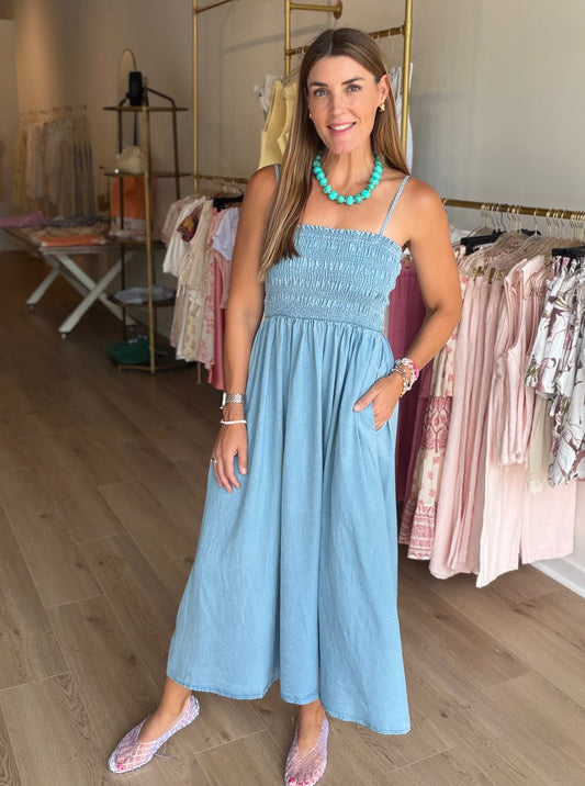 Tencel Smocked Midi