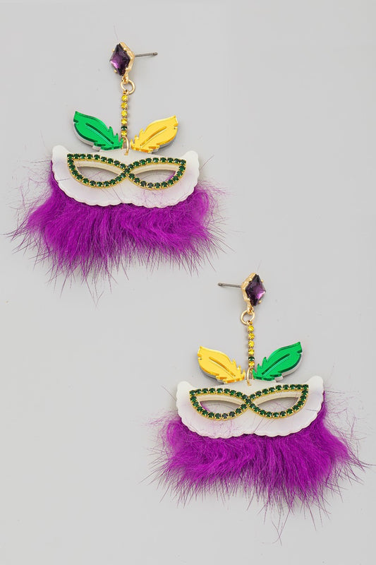 Feather Mask Earring