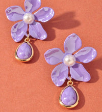 pearl flower earrings
